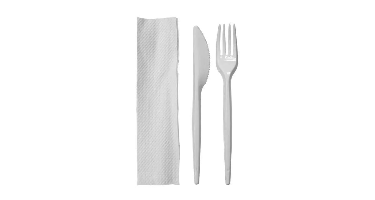 SET TENEDOR + CUCHILLO + SERVILLETA BISTROT BLANCO DSAFH01